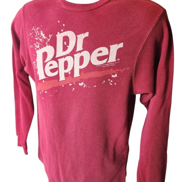 Dr Pepper Thermal Long Sleeve Shirt Men Small Women Medium Soda Waffle Knit Y2K - Picture 10 of 13